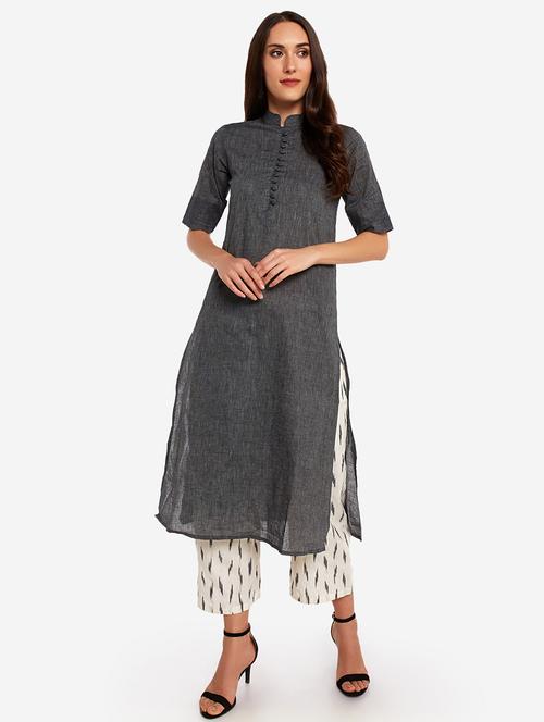 solid kurta palazzo set - 17298084 - Very Small Image - 1