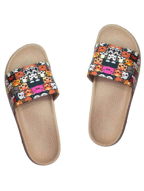 beige rubber slides flip flops - 17298105 - Very Small Image - 1