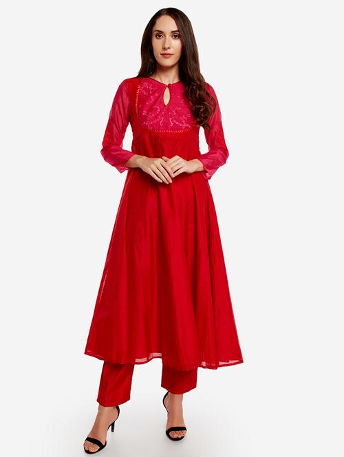 embroidered anarkali kurta - 17298111 - Very Small Image - 1
