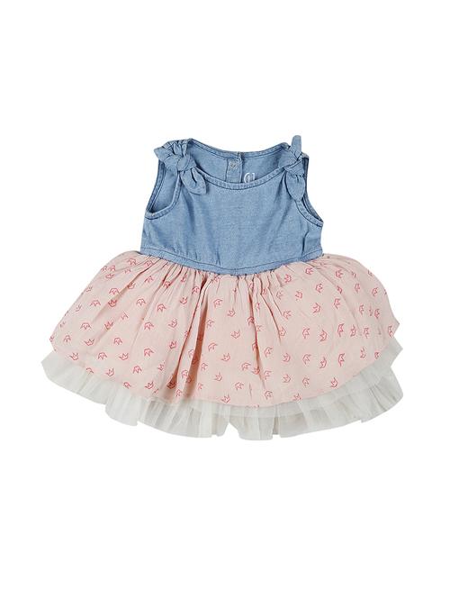 pink cotton blend frock - 17298631 - Very Small Image - 1