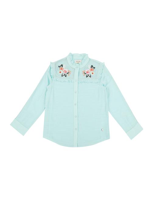 blue polyester regular tops & tee - 17298714 - Very Small Image - 1