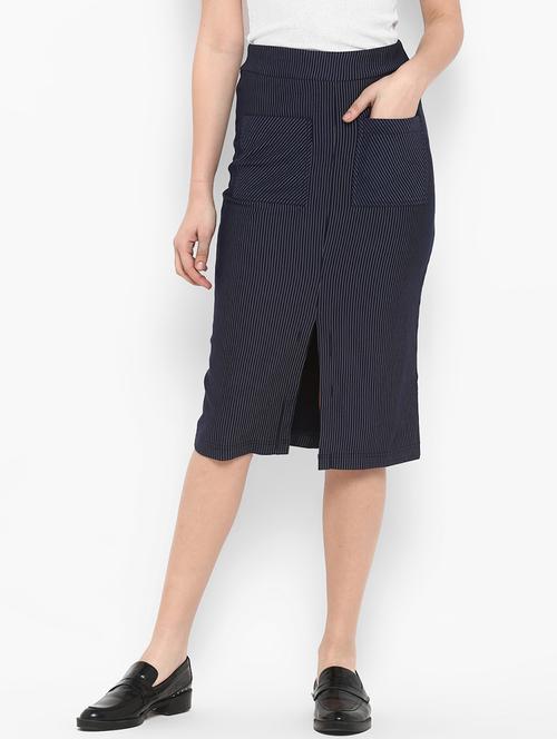 high rise striped a-line skirt - 17299268 - Very Small Image - 1