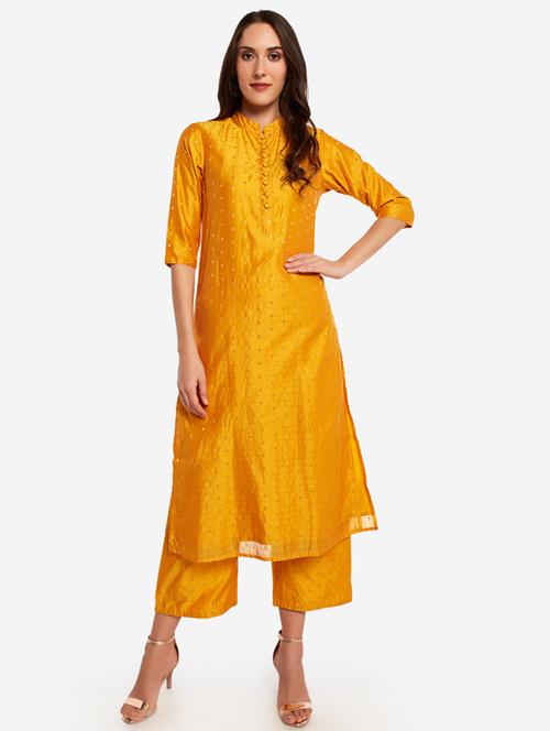 zari work kurta pant set - 17300523 - Very Small Image - 1