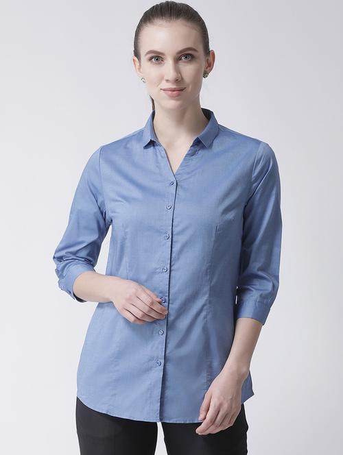 blue cotton regular shirt - 17300564 - Very Small Image - 1