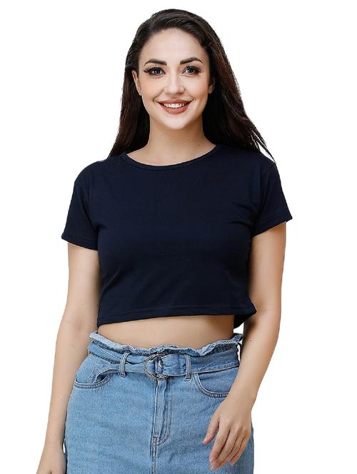 round neck crop top - 17300618 - Very Small Image - 1