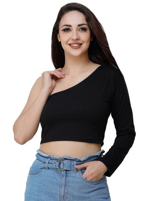 single shoulder crop top  - 17324066 - Very Small Image - 1