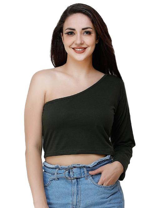 single shoulder crop top  - 17324068 - Very Small Image - 1