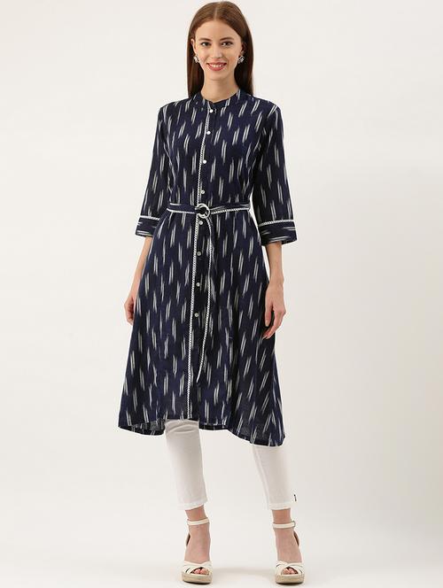 ikat a-line kurta - 17324387 - Very Small Image - 1