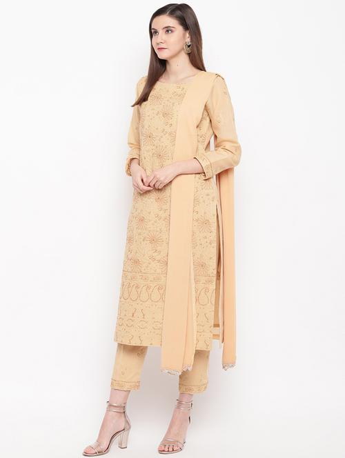 chikankari unstitched suit - 17324636 - Very Small Image - 1