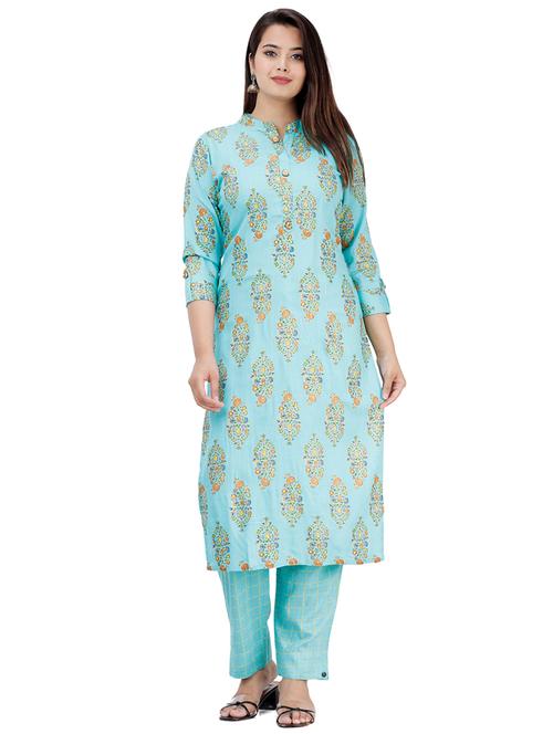 printed kurta pant set - 17324838 - Very Small Image - 1