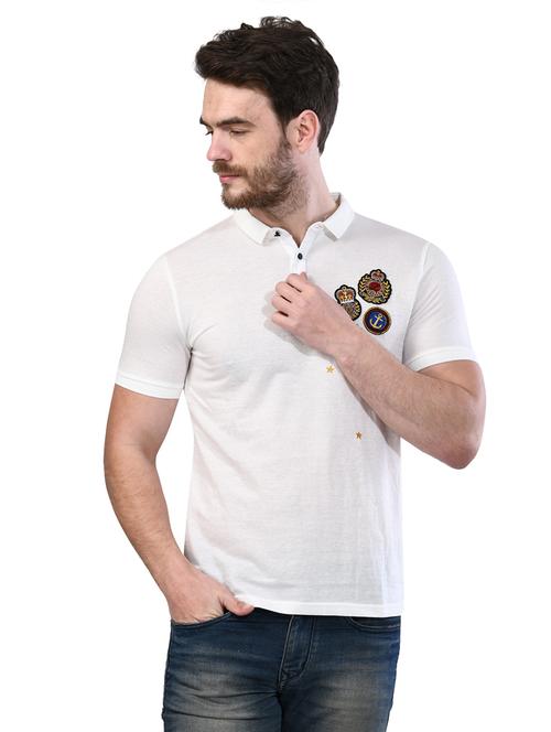 white solid collared t-shirt - 17325068 - Very Small Image - 1