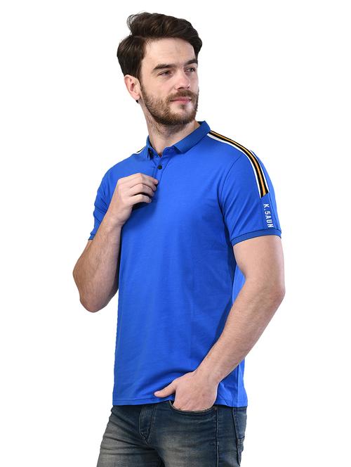 blue taped collared t-shirt - 17325149 - Very Small Image - 1