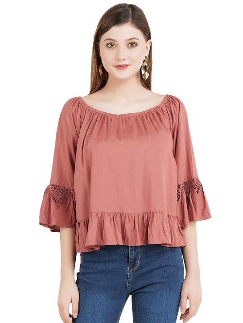women's straight boat neck top - 17325366 - Very Small Image - 1