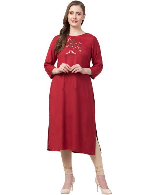embroidered straight kurta - 17327297 - Very Small Image - 1