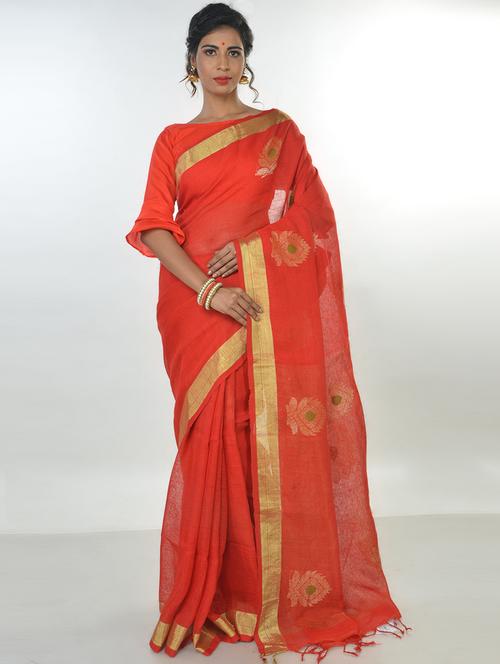 self design handloom saree - 17327330 - Very Small Image - 1