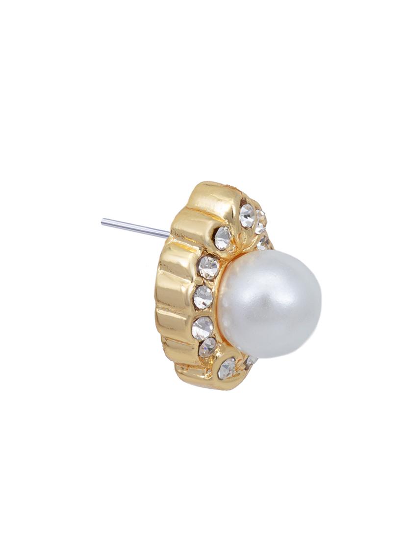 white metal studs earring - 17327613 - Zoom Image - 3