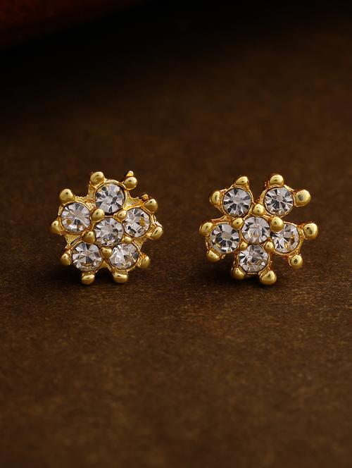 white metal studs earring - 17327894 - Very Small Image - 1
