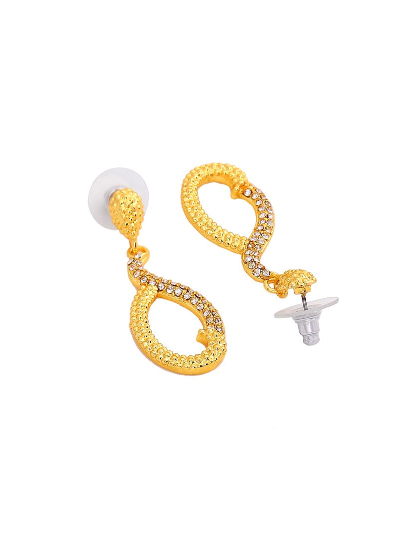 gold metal drop earring - 17327956 - Standard Image - 3