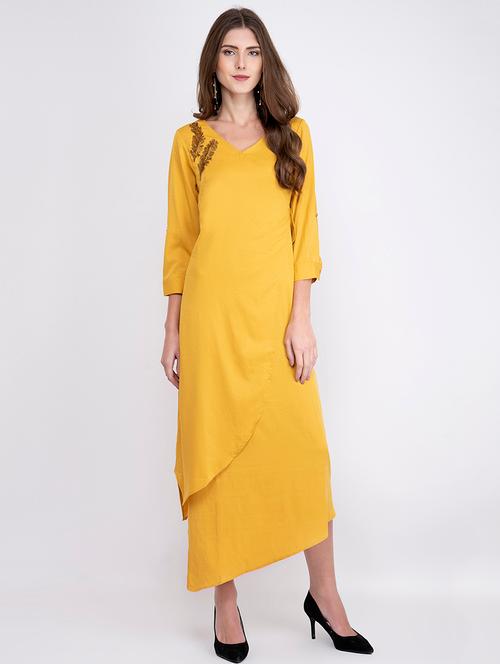 women's wrap leaf print dress - 17333360 - Very Small Image - 1