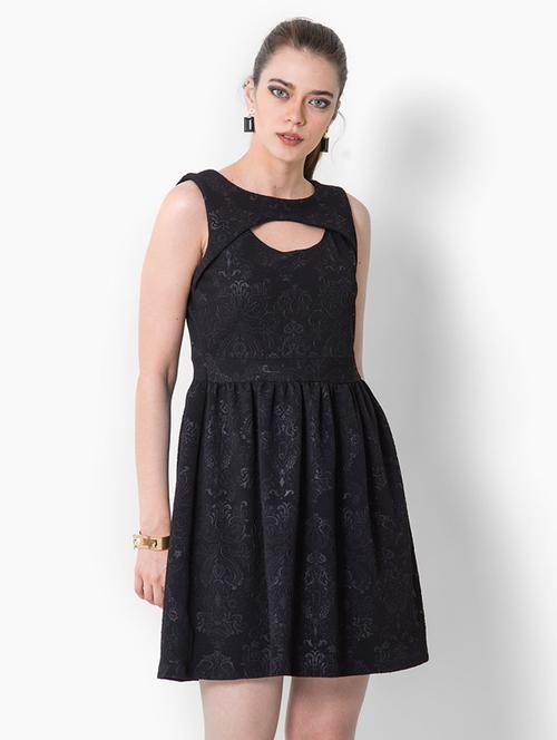 women's fit & flare self design dress - 17333369 - Very Small Image - 1