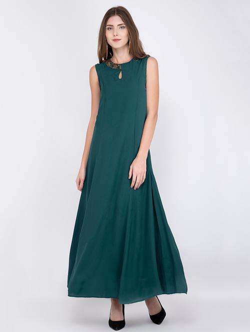 women's fit & flare solid dress - 17333377 - Very Small Image - 1