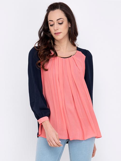 women's layered round neck top - 17333405 - Very Small Image - 1