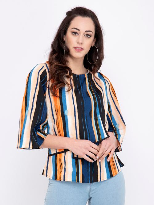 women's a line round neck top - 17333409 - Very Small Image - 1