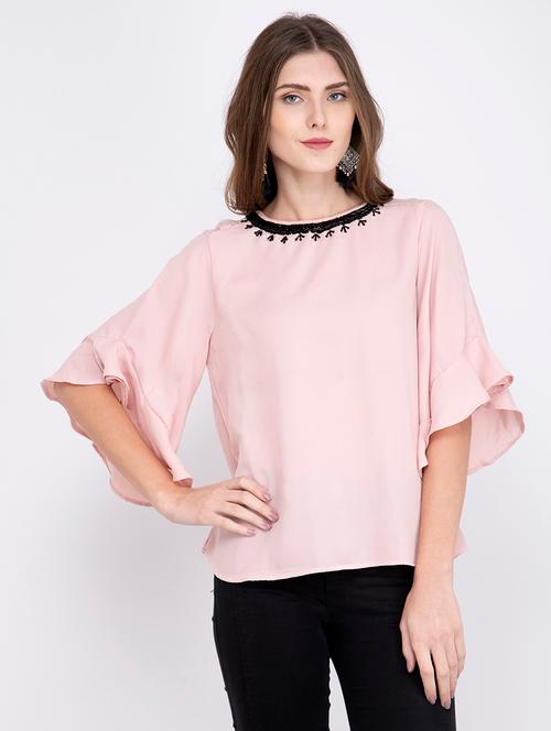 women's straight round neck top - 17333426 - Very Small Image - 1