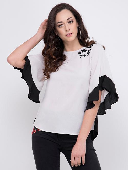 women's straight crew neck top - 17333429 - Very Small Image - 1