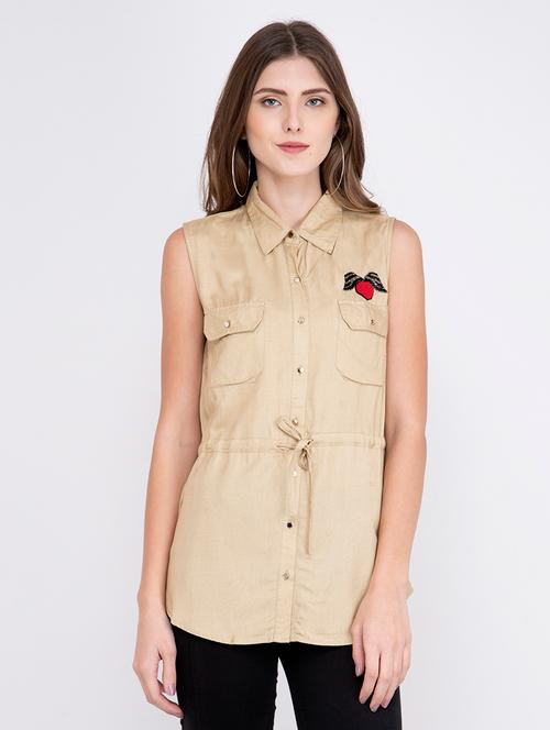 women's straight collared top - 17333434 - Very Small Image - 1