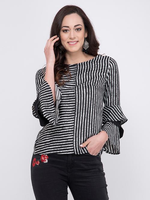 women's straight round neck top - 17333436 - Very Small Image - 1