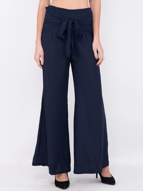 tie front straight palazzo  - 17333539 - Very Small Image - 1