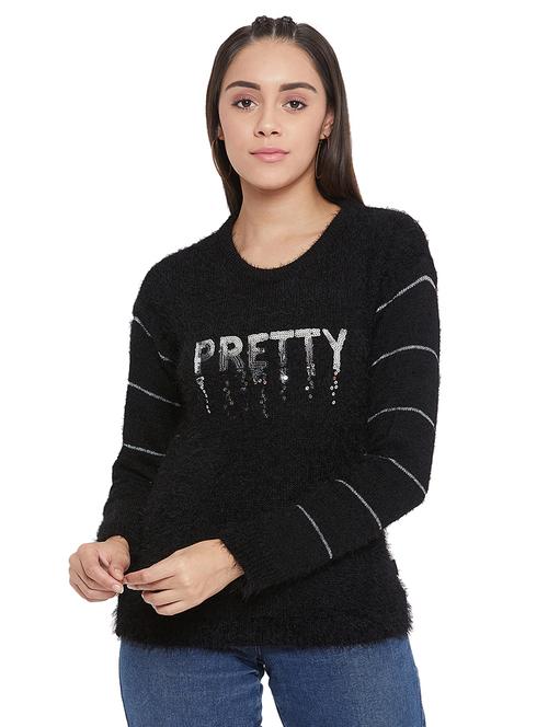 sequin embellished round neck pullover - 17333993 - Very Small Image - 1