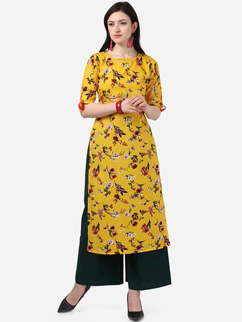 floral straight kurta - 17334963 - Very Small Image - 1