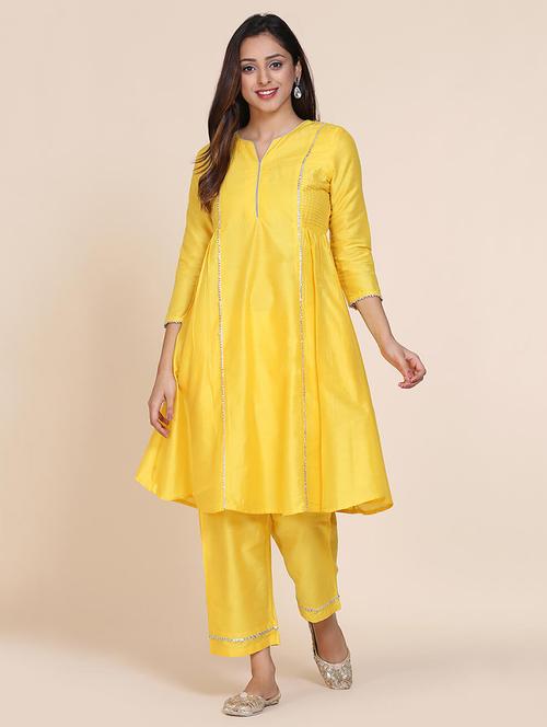 solid a-line kurta - 17335830 - Very Small Image - 1
