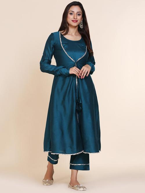 solid a-line kurta - 17335850 - Very Small Image - 1