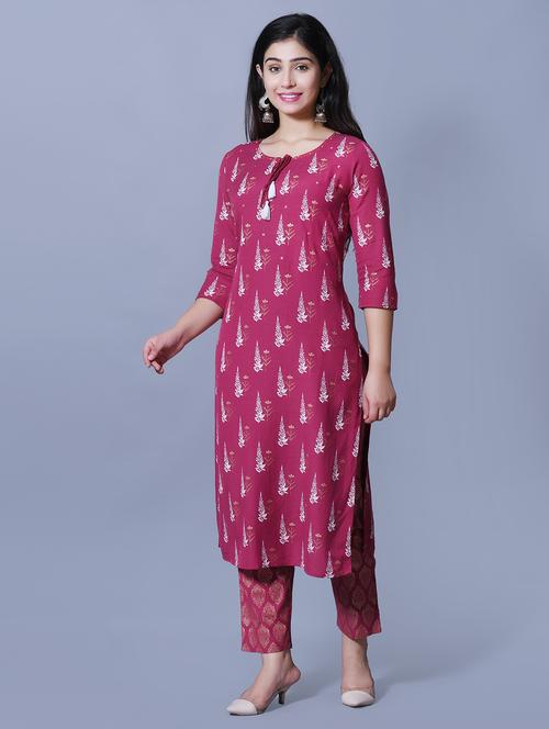 printed kurta pant set - 17336568 - Very Small Image - 1