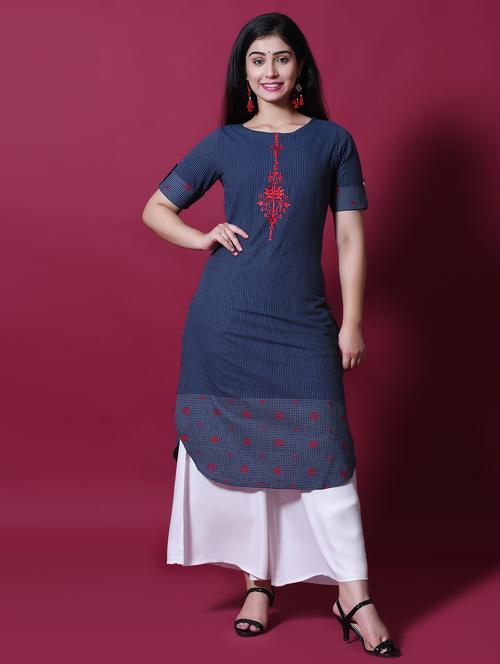 solid kurta palazzo set - 17336573 - Very Small Image - 1