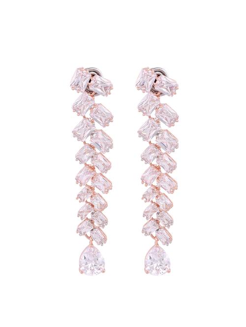 white brass drop earring - 17336889 - Very Small Image - 1