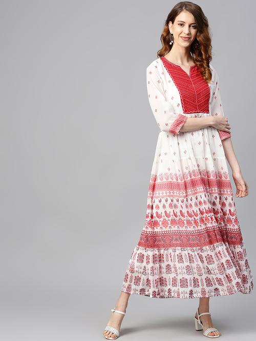 printed tiered ethnic dress - 17336988 - Very Small Image - 1