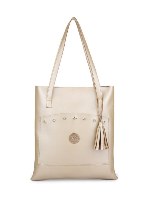 beige leatherette (pu) regular tote - 17337918 - Very Small Image - 1