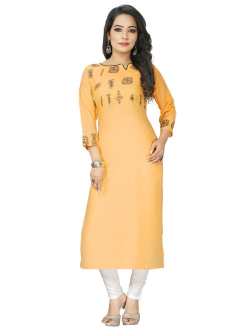 embroidered straight kurta  - 17338421 - Very Small Image - 1