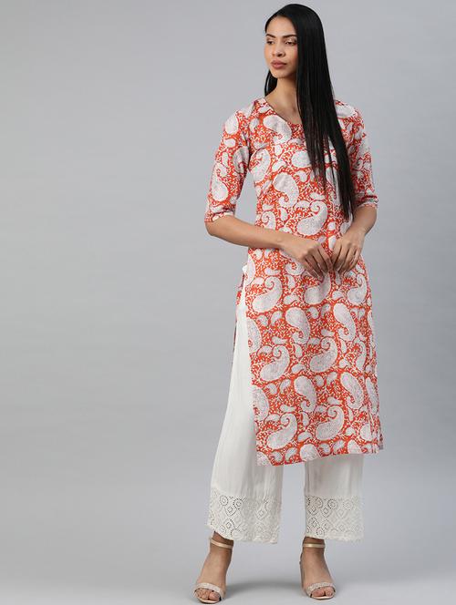 paisley straight kurta - 17338922 - Very Small Image - 1