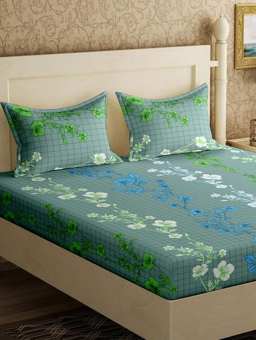 cotton double bedsheet with 2 pillow covers - 17340439 - Very Small Image - 1
