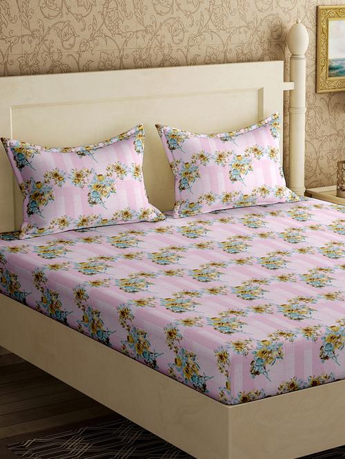 cotton double bedsheet with 2 pillow covers - 17340446 - Very Small Image - 1