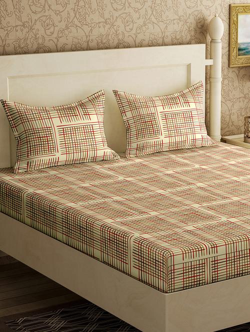 cotton double bedsheet with 2 pillow covers - 17340449 - Very Small Image - 1