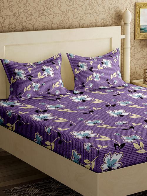 cotton double bedsheet with 2 pillow covers - 17340478 - Very Small Image - 1