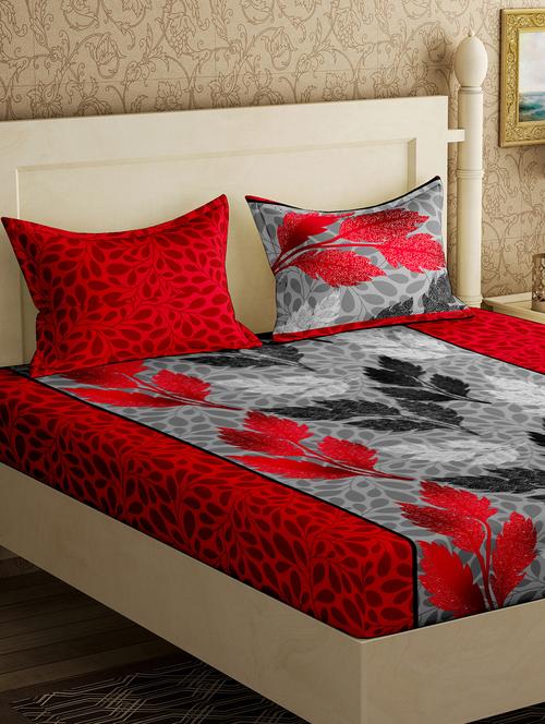 cotton double bedsheet with 2 pillow covers - 17340489 - Very Small Image - 1