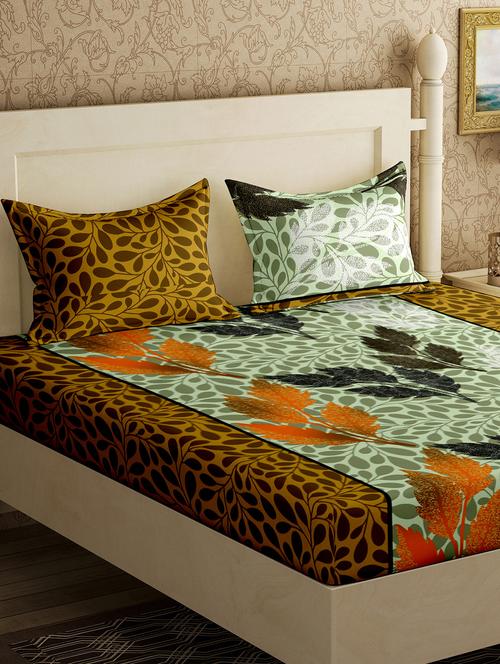 cotton double bedsheet with 2 pillow covers - 17340491 - Very Small Image - 1