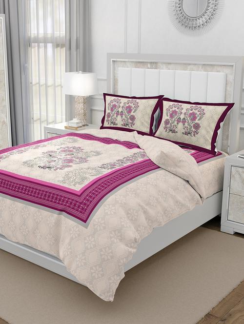 cotton double bedsheet super king size with 2 pillow covers - 17340514 - Very Small Image - 1